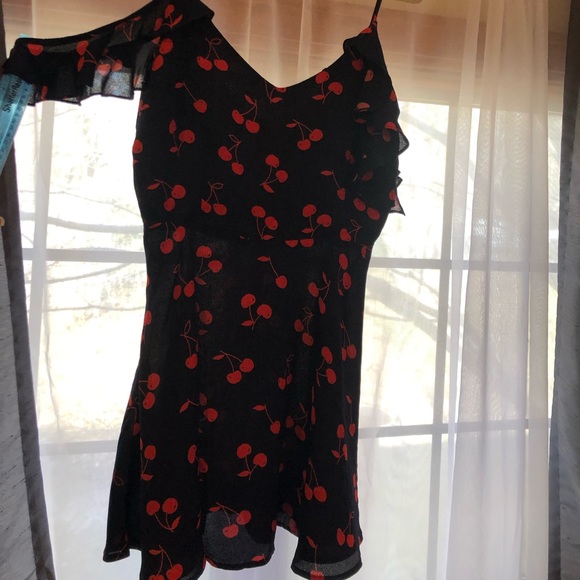 Lulu’s - Navy & Red Cherry Dress- NWT! - Picture 4 of 7